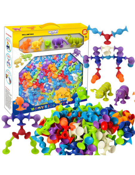 WOOPIE Klocki Konstrukcyjne z Przyssawkami - Zwariowane Zwierzaki