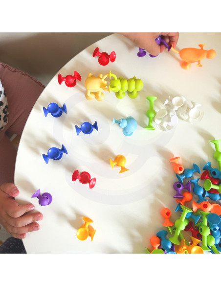 WOOPIE Klocki Konstrukcyjne z Przyssawkami - Zwariowane Zwierzaki