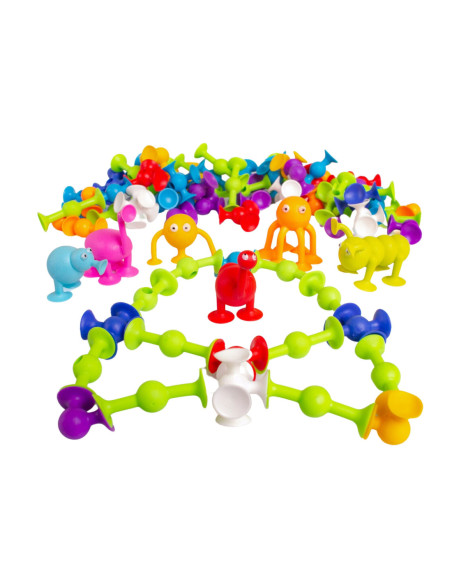 WOOPIE Klocki Konstrukcyjne z Przyssawkami - Zwariowane Zwierzaki