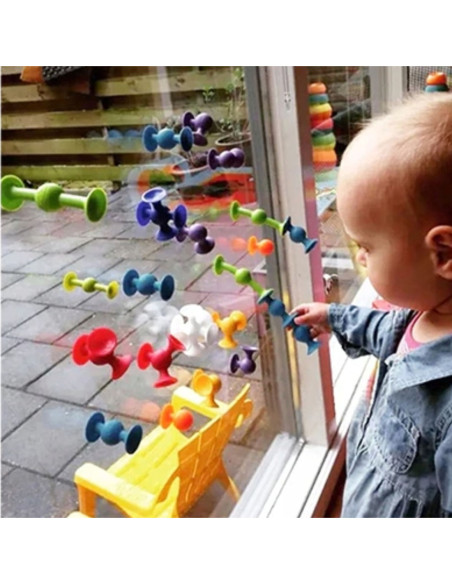 WOOPIE Klocki Konstrukcyjne z Przyssawkami - Zwariowane Zwierzaki