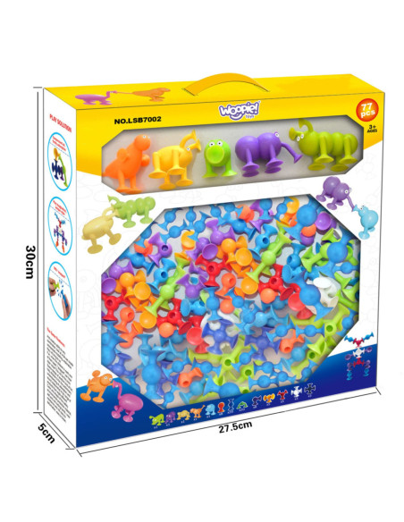 WOOPIE Klocki Konstrukcyjne z Przyssawkami - Zwariowane Zwierzaki