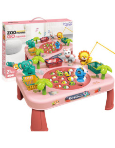 WOOPIE Gra Zręcznościowa Łowienie Ryb Interaktywny Stolik Różowy