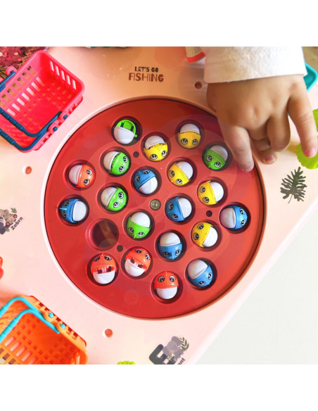 WOOPIE Gra Zręcznościowa Łowienie Ryb Interaktywny Stolik Różowy