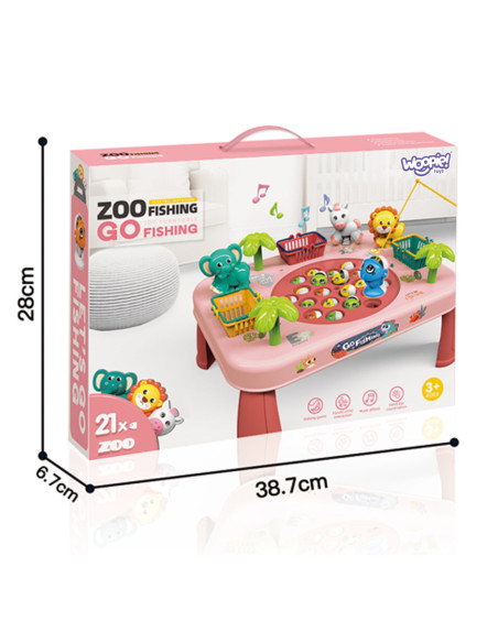WOOPIE Gra Zręcznościowa Łowienie Ryb Interaktywny Stolik Różowy