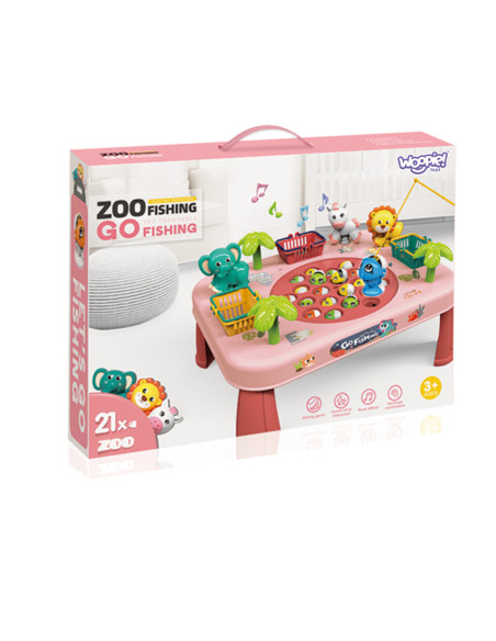 WOOPIE Gra Zręcznościowa Łowienie Ryb Interaktywny Stolik Różowy