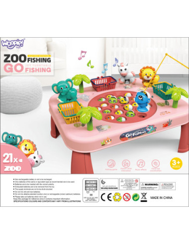 WOOPIE Gra Zręcznościowa Łowienie Ryb Interaktywny Stolik Różowy