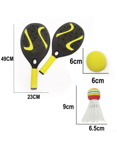 WOOPIE Rakieta z Piłką Piankową i Lotką- Zestaw Plażowo Ogrodowy