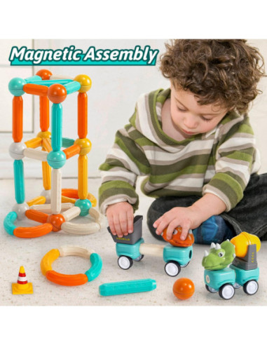 WOOPIE Klocki Magnetyczne Dinozaury- Konstrukcyjne