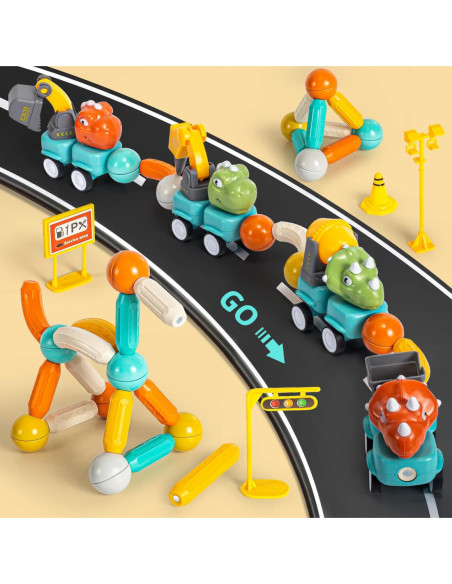 WOOPIE Klocki Magnetyczne Dinozaury- Konstrukcyjne