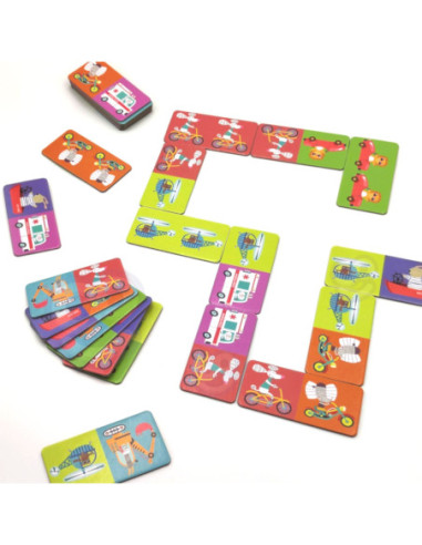 WOOPIE Gra Edukacyjna Transport Zwierzęta Puzzle Domino Montessori