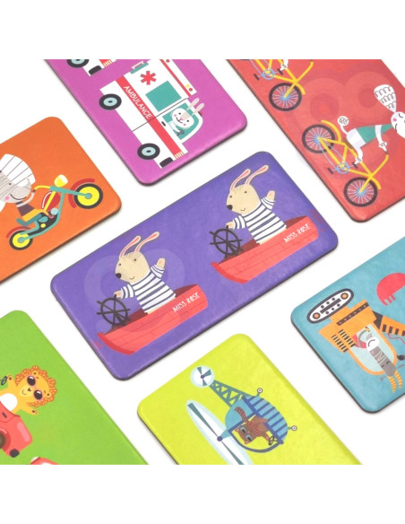 WOOPIE Gra Edukacyjna Transport Zwierzęta Puzzle Domino Montessori