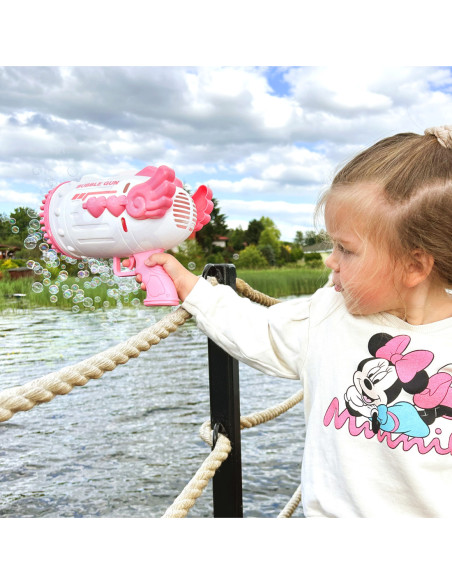 WOOPIE Pistolet do Robienia Baniek Mydlanych 91 Otworów Różowy