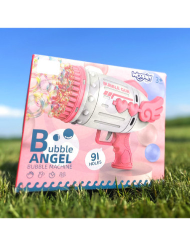 WOOPIE Pistolet do Robienia Baniek Mydlanych 91 Otworów Różowy
