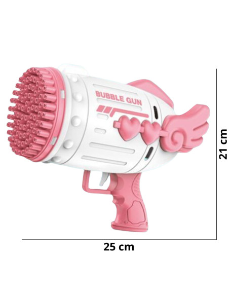 WOOPIE Pistolet do Robienia Baniek Mydlanych 91 Otworów Różowy