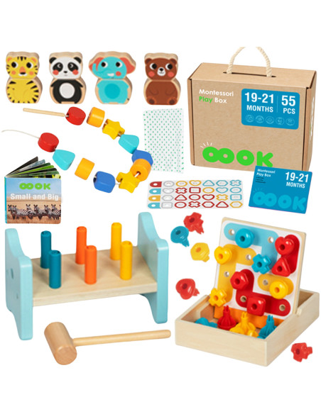 TOOKY TOY Box Pudełko XXL Montessori Edukacyjne 7w1 Sensoryczne 19-21 Mies.