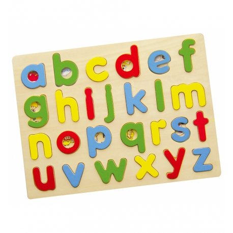 Puzzle do nauki Alfabetu Drewniana układanka abc Viga Toys