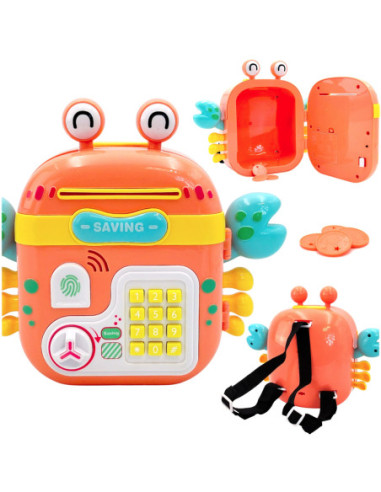 WOOPIE Elektroniczna Skarbonka Krab Plecak na Hasło Pomarańczowy