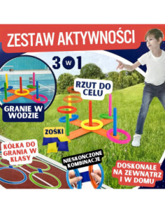 WOOPIE Zestaw Gry Zręcznościowe Rzucanie Krążków Serso Woreczkiem Klasy 2