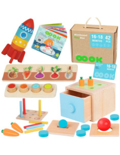 TOOKY TOY Box Pudełko XXL Montessori Edukacyjne 7w1 Sensoryczne 16-18 Mies.