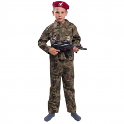 Strój Żołnierz Żołnierza Komandosa Wojskowy Kostium Przebranie dla dziecka 122cm