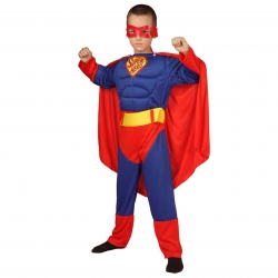 Strój Superman Kostium Maska Pas Peleryna 110-116cm Przebranie