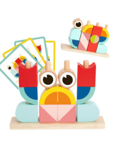 TOOKY TOY  Kreatywne Drewniane Klocki Przestrzenne 3d Krab