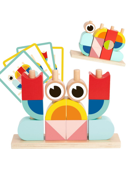 TOOKY TOY  Kreatywne Drewniane Klocki Przestrzenne 3d Krab