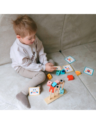 TOOKY TOY  Kreatywne Drewniane Klocki Przestrzenne 3d Krab