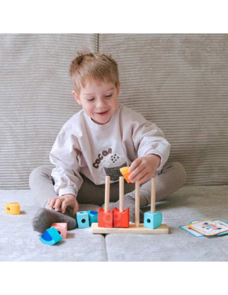 TOOKY TOY  Kreatywne Drewniane Klocki Przestrzenne 3d Krab