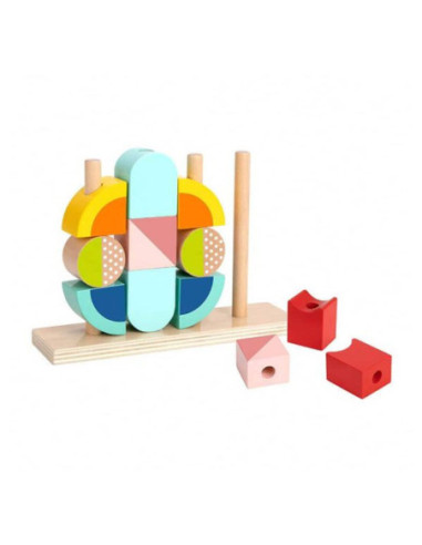 TOOKY TOY  Kreatywne Drewniane Klocki Przestrzenne 3d Krab