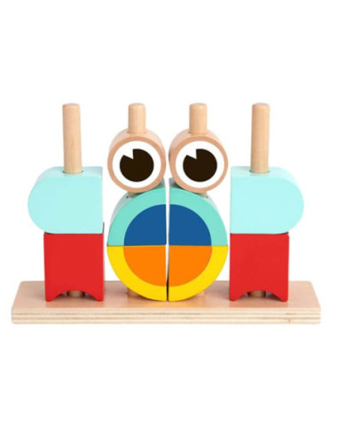 TOOKY TOY  Kreatywne Drewniane Klocki Przestrzenne 3d Krab