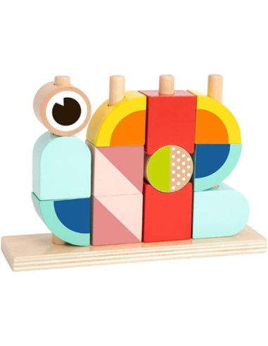 TOOKY TOY  Kreatywne Drewniane Klocki Przestrzenne 3d Krab