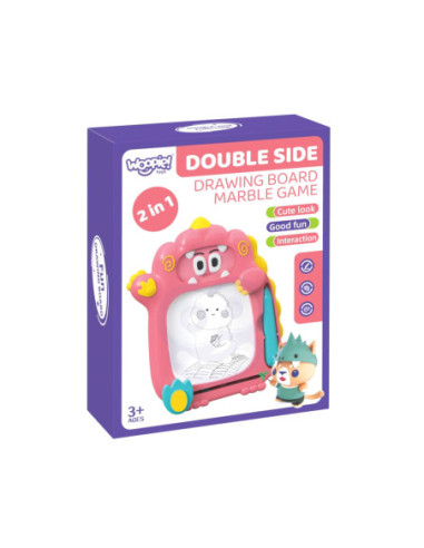 WOOPIE Znikopis Tablica Magnetyczna 2w1 Gra zręcznościowa Pinball Flipper Różowa