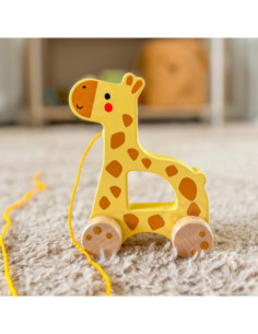 TOOKY TOY Żyrafka do Ciągnięcia Drewniany 2