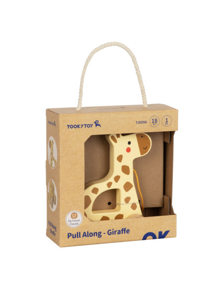 TOOKY TOY Żyrafka do Ciągnięcia Drewniany