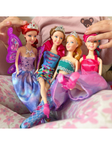 WOOPIE ROYAL Zestaw 4 Magicznych Księżniczek - Box Lalek 4w1 z Akcesoriami