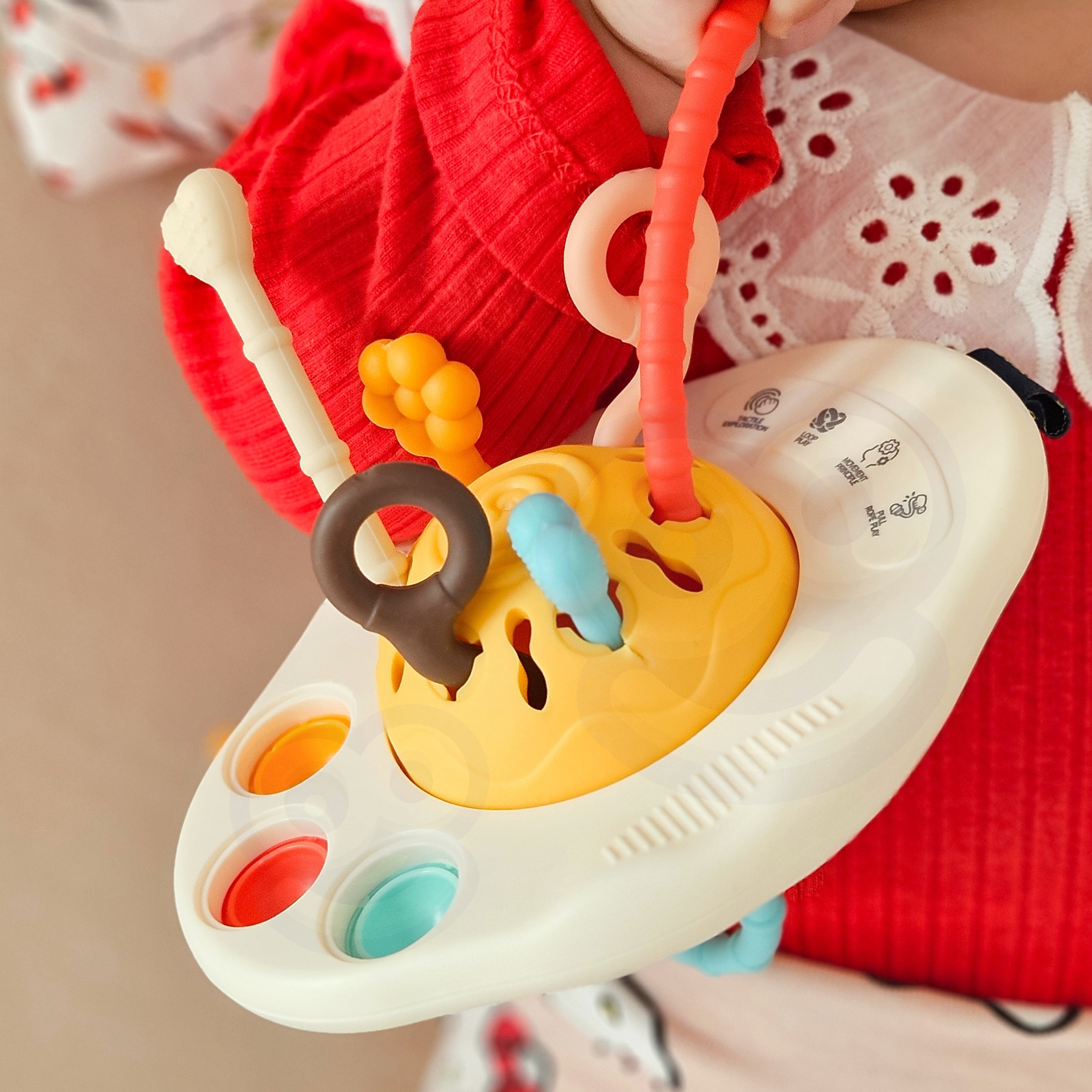 Zabawka sensoryczna montessori gryzak grzechotka wielofunkcyjny ufo - 19 z 23