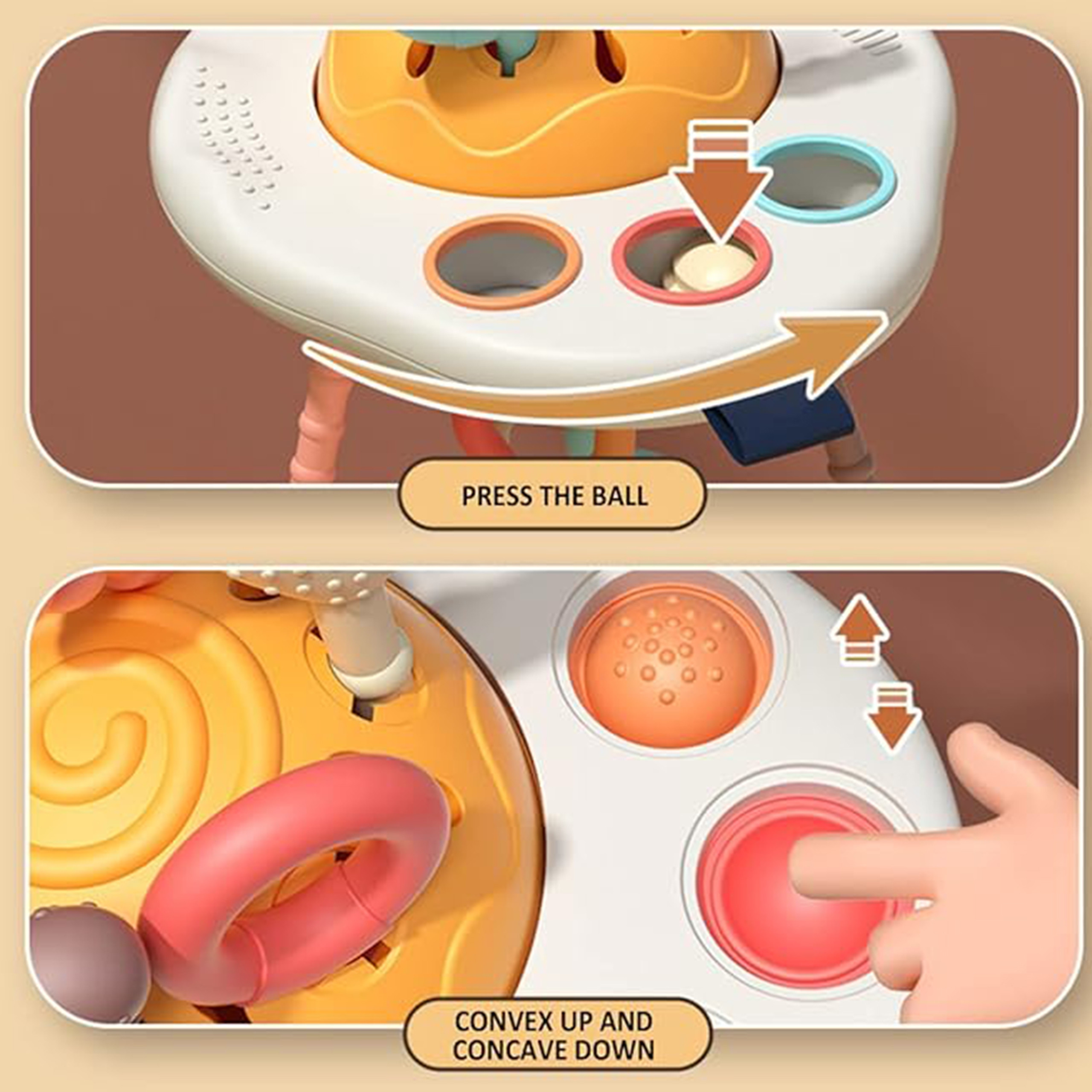 Zabawka sensoryczna montessori gryzak grzechotka wielofunkcyjny ufo - 22 z 23