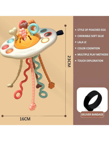 WOOPIE BABY Zabawka Sensoryczna Montessori Gryzak Grzechotka Wielofunkcyjny UFO