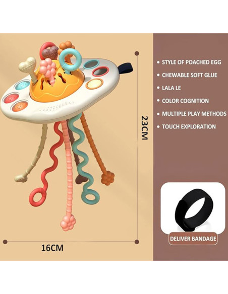 WOOPIE BABY Zabawka Sensoryczna Montessori Gryzak Grzechotka Wielofunkcyjny UFO