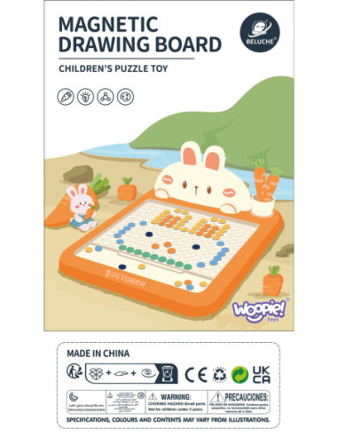 WOOPIE Tablica Magnetyczna Montessori MagPad Do Rysowania Królik Marchewka