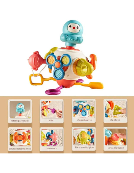 WOOPIE BABY Kostka Sześciościan Montessori Sensoryczna 8w1