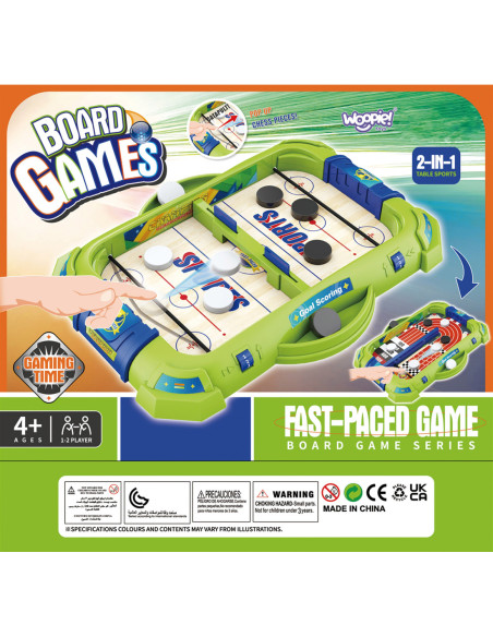 WOOPIE Gra Zręcznościowa 2w1 Mini Hokej Wyścigi