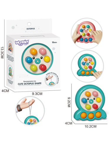 WOOPIE Gra Zręcznościowa Wbijanka Kreta Sznurek Ośmiornica Zielony 2w1