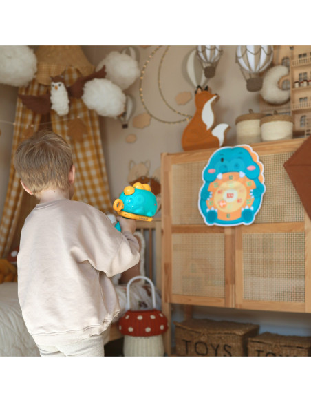 WOOPIE Gra w Rzutki Pistolet Dinozaur na Kulki Rzepy Tarcza Punkty Strzelanie