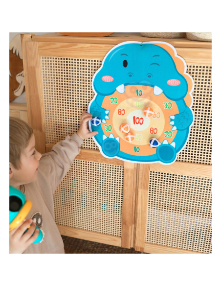 WOOPIE Gra w Rzutki Pistolet Dinozaur na Kulki Rzepy Tarcza Punkty Strzelanie