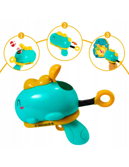 WOOPIE Gra w Rzutki Pistolet Dinozaur na Kulki Rzepy Tarcza Punkty Strzelanie