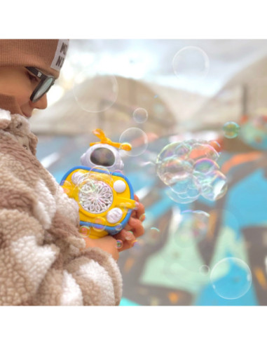 WOOPIE Maszyna Astronauta do Robienia Baniek Mydlanych Żółty