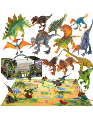 WOOPIE Duży Zestaw Figurki Dinozaury XXL + Mata "Prehistoryczny Świat"
