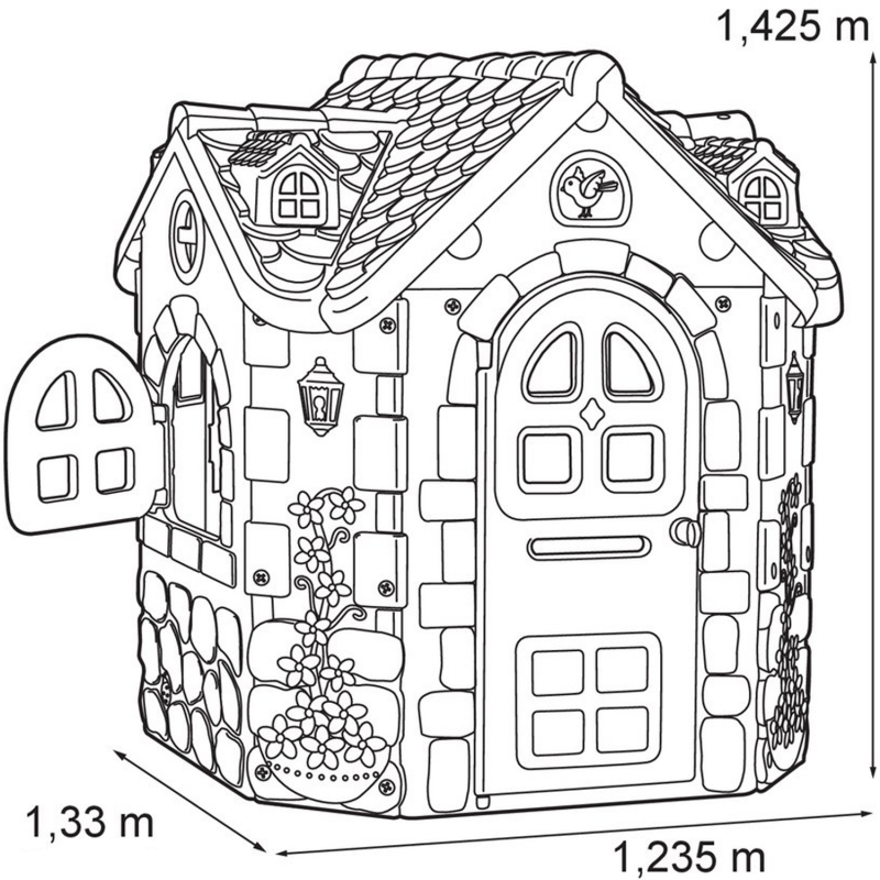 FEBER Duży Domek Ogrodowy dla Dzieci Fancy z Blatem Kuchennym i Zlewozmywakiem